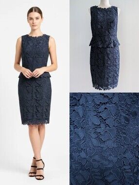NWT Talbots Navy Floral Lace Sleeveless Dress